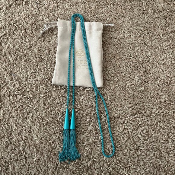 🆕NWOT Kendra Scott Phara Lariat Necklace • Matte Teal - Picture 5 of 6
